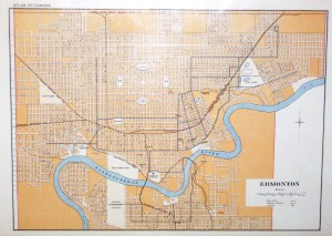 Vintage map of Edmonton